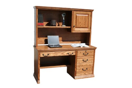 Traditional T698 Desk shown in Oak with a hutch