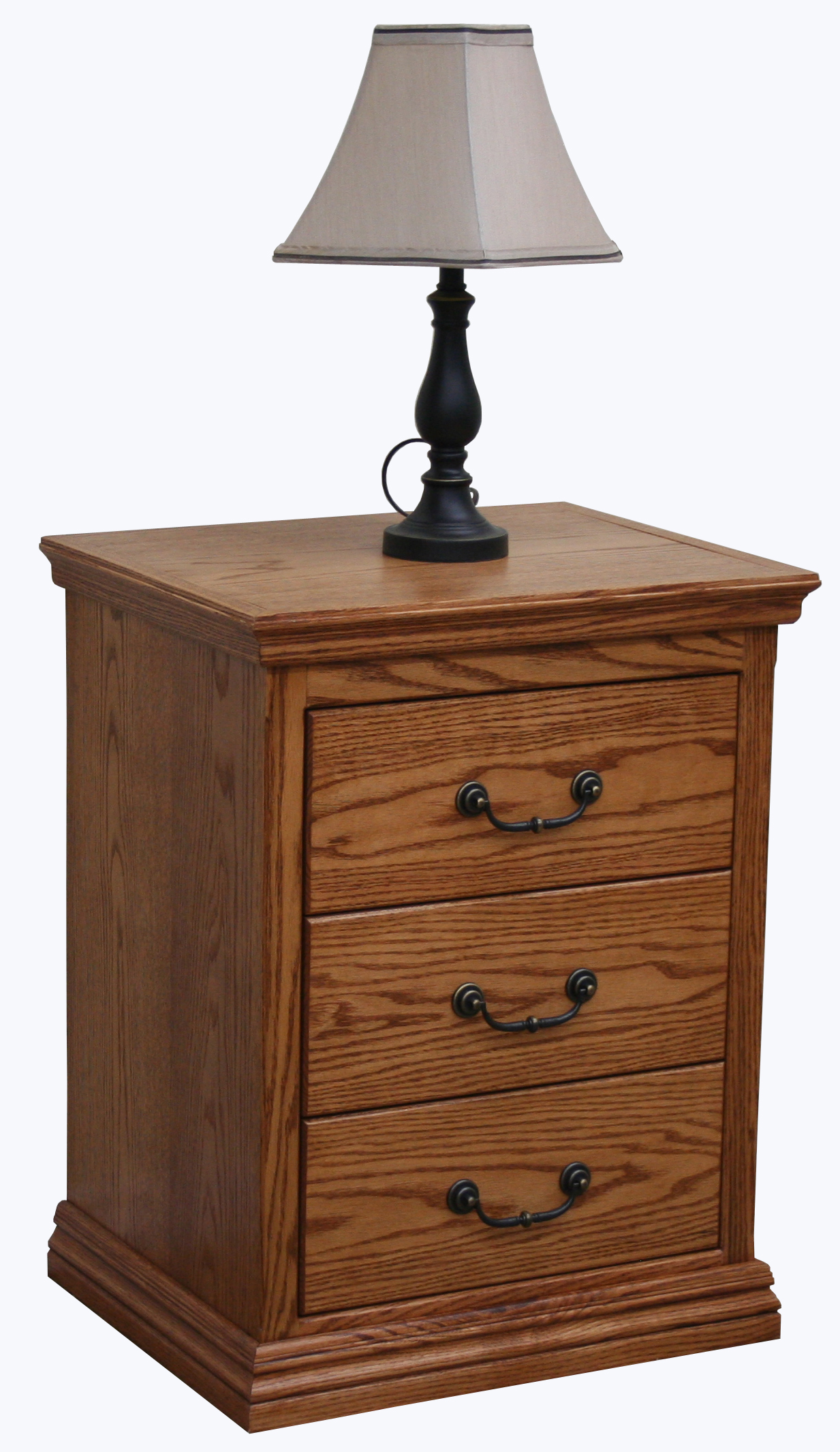 Traditional T314 3-Drawer Nightstand shown in Oak