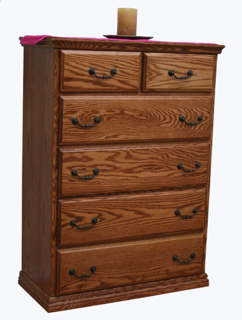 Traditional T451 6-Drawer Gentleman's Chest shown in Oak
