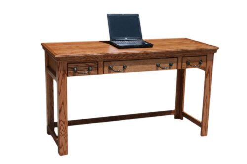 Traditional T355 52" 3-Drawer Laptop Writing Table shown in Oak
