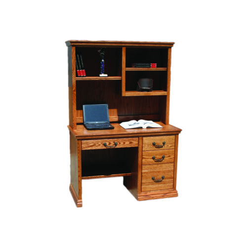 Traditional T600 3-Drawer Junior Computer Desk shown in Oak with T600-H hutch