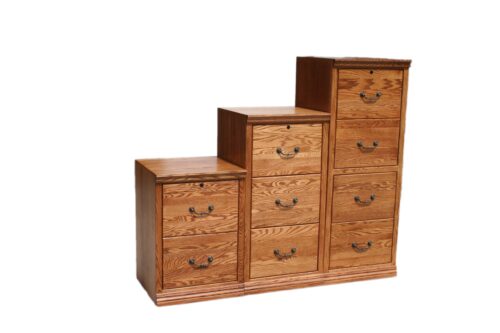 Traditional 2-3-4 Drawer File Cabinets shown in Oak with Traditional hardware